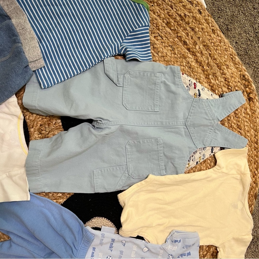 Vintage 90s baby boy clothing bundle 100% cotton 0-3 months set, bibs, & onesies - Picture 12 of 15